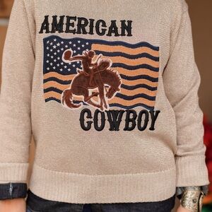 Rodeo Quincy American Cowboy Beige Crewneck Sweater